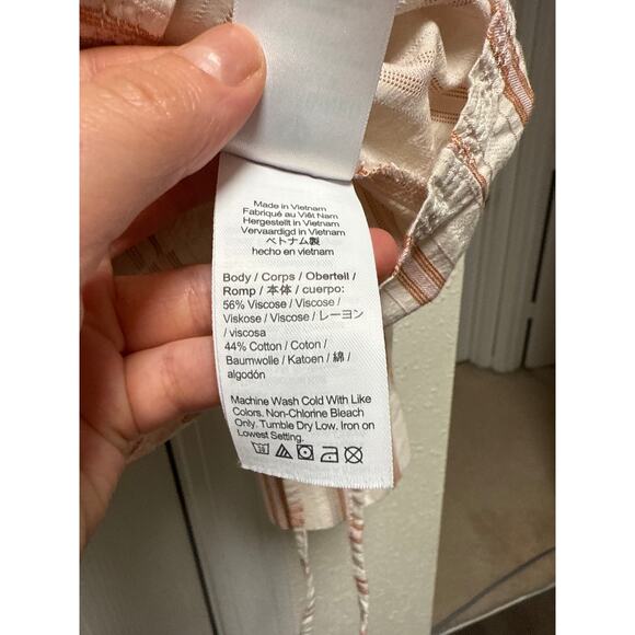 J. Crew Coastal Cotton Minimalist V Neck Wrap Top in Stripe Size Small - Picture 9 of 9